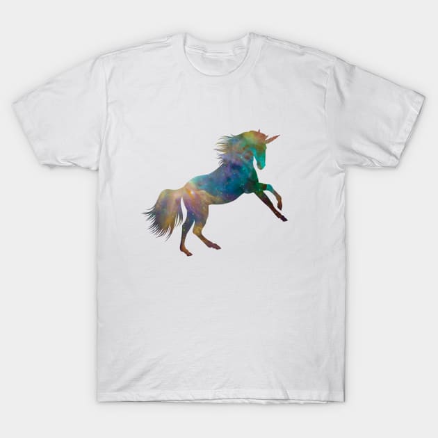 Unicorn Double Exposure Galaxy T-Shirt by ColorFlowCreations